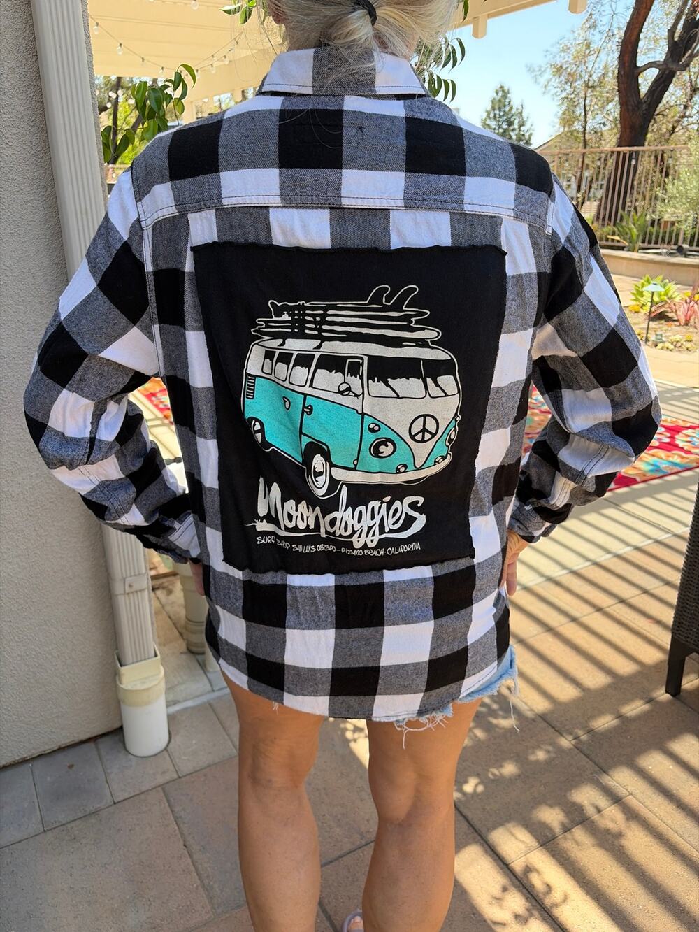 Pismo Beach Moondoggies Upcycled Flannel Shirt Unisex Large L